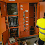 Tests being performed on a kiosk substation