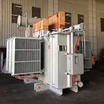 Power distribution transformer ready for shipping