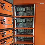 Switchroom switch gear cabinet open