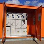 Kiosk substation designed by Teck Global with doors open